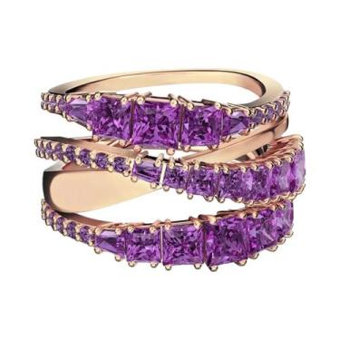 Imagem de Anel De Casal Tema Arco-Íris Dopamina Zircônia 2025 Novo Joia Diária P