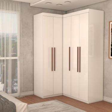 Imagem de Guarda-Roupa Solteiro Modulado Odisseia 5 Portas 12 Prateleiras Branco