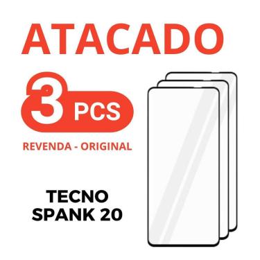 Imagem de Kit 3 Película Vidro De Temperado 3D Para Tecno Spark 20