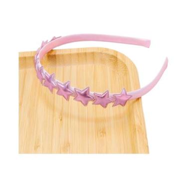 Imagem de Tiara De Cetim PU Em Formato De Estrela Para Meninas - Acessório De Ca
