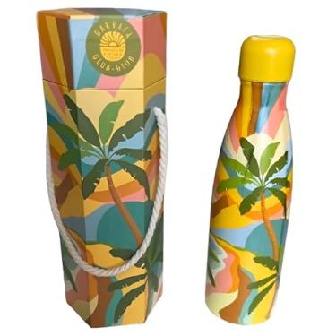 Imagem de Garrafa Termica 500 ml Farm Original Tampa Antivazamento Antigotejamento Hermetica Inox Antiderrapante Conservar 12h Quente 24h Frio Cafe Agua Resistente Estampa Academia (Palmeiras fundo listrado)