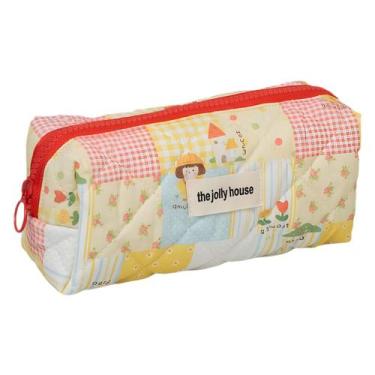 Imagem de Estojo de lápis com retalhos coloridos de lona de grande capacidade - 