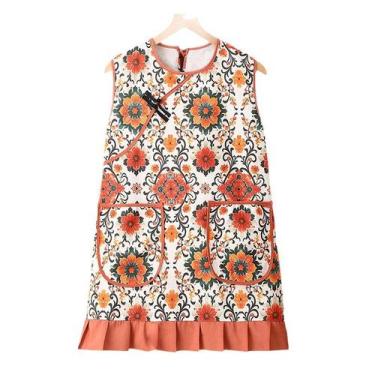 Imagem de Avental de estilo étnico para mulheres com estampa floral - Yiweisai