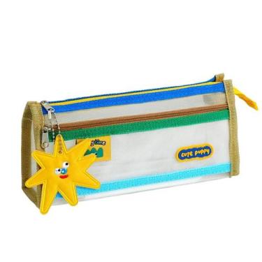 Imagem de Estojo de lápis transparente Cute Puppy Cartoon de malha de dupla cama