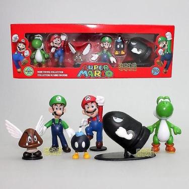 Imagem de Boneco de PVC Sajy Super Mario Bros. 6 peças de brinquedos de ação de 