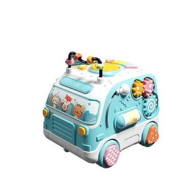 Imagem de Carro de brinquedo elétrico Baby Bus com música, luzes e sons azuis - 