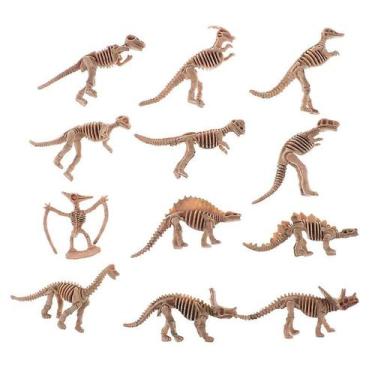 Imagem de Figuras de esqueleto fóssil de dinossauros de plástico Light Olive - G