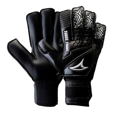 Imagem de Luva De Goleiro Profissional Three Stars Sky Preto GRANDE=10-Unissex