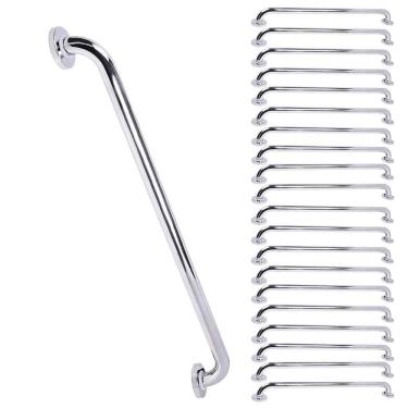 Imagem de Corrimao Alça de Apoio Barra Inox 80cm Kit 20 Uni Acessibilidade Banheiro Box Cadeirante Idoso Deficiente