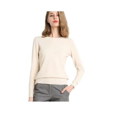 Imagem de Suéter De Lã De Cashmere Para Mulheres Em Tamanho Grande, Pullover Sli