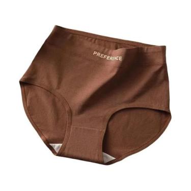 Imagem de Calcinhas De Algodão Sem Costura De Cintura Alta Tamanho Grande 3 Peça