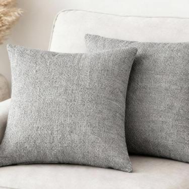 Imagem de KIT 2 CAPAS DE ALMOFADA QUADRADA LINHAO CINZA 45x45CM - CIA DAS ALMOFA