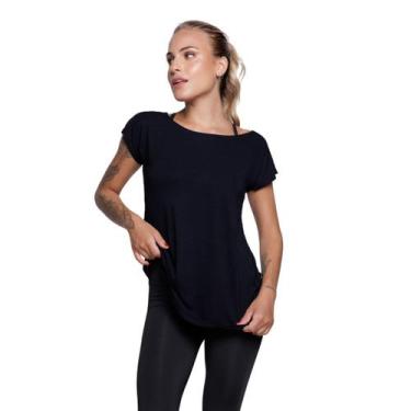 Imagem de Blusa Fitness Mullet Feminina Tela Vazada Treino - Vekyo, Preto, M, Fe