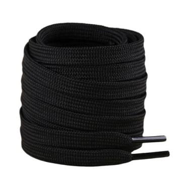 Imagem de Cadarços Planos Unissex Preto E Branco Para Tênis Esportivos Casuais A