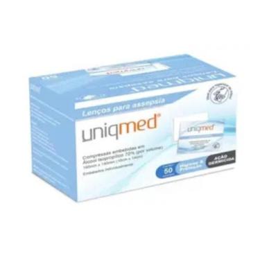 Imagem de Lenco umedecido para assepsia 190mm x140mm com 50 undiades uniqmed