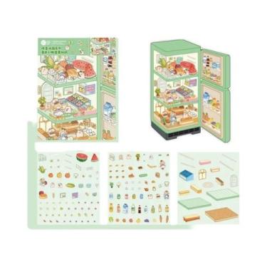 Imagem de Adesivo 3D Kawaii Para Geladeira: Cenário De Cabana DIY, Presentes De 