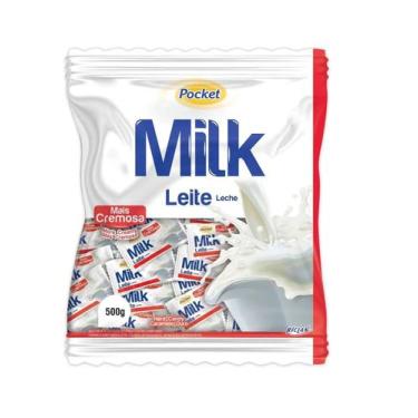 Imagem de Bala sabor Milk Leite  Pocket Riclan 500g - Pacote, Bala Milk Leite Cr