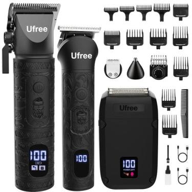 Imagem de Kit de Aparador de Barba Ufree 3 em 1 sem Fio com Máquina de Cortar Ca