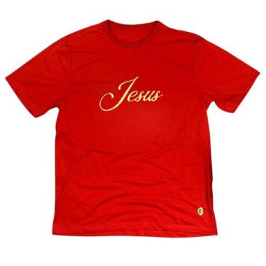 Imagem de Camiseta Masculina Vermelha Jesus dourado - Blessed Choice, G1, Vermel