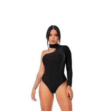 Imagem de Body Maiô Sexy Com Bojo Uma Manga - Gringas Model, Preto, Único 36-42