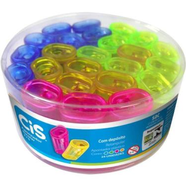 Imagem de Apontador com Deposito CIS-370N Plast.transp.cores POTE-24 - Sertic