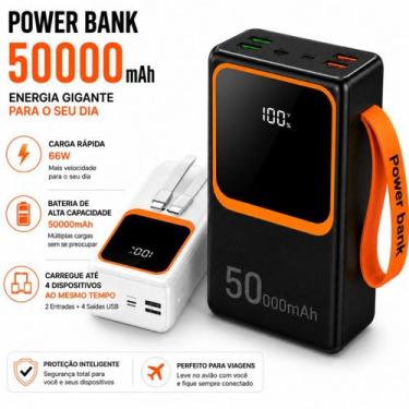 Imagem de Power Bank 50.000mah 66w Ultra Rápido Carregador Portatil Com 4 USB e 