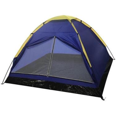 Imagem de Barraca Camping 4 Lugares Porta Dupla Azul IWBC4P Importway