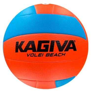 Imagem de Bola de Volei de Praia Beach Ultra Power Jogo em Areia Toque Suave Laranja e Azul Kagiva