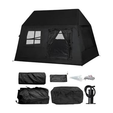 Imagem de Tenda inflável de acampamento para 3 a 4 pessoas, bomba de mão, fácil configuração, à prova d'água, cabine inflável, barraca de ar portátil para acampamento, família, para mochilão, caminhada