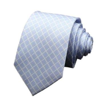 Imagem de Gravata Masculina Xadrez Azul, Preta E Vermelha Fina Para Casamento E 