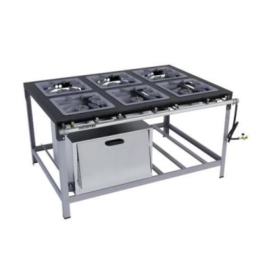Imagem de Fogao 6 Bocas Duplo Gas Glp M19 40X40 9Cm Forno Metalmaq
