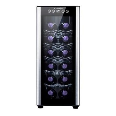 Imagem de Adega Electrolux 12 Garrafas com LED 1 Portas - ACB12, Preto e Prata, 