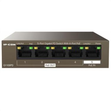 Imagem de Switch 5 Portas IP-COM G1105PD - Gigabit - 4 Portas PoE e 1 Porta PoE 