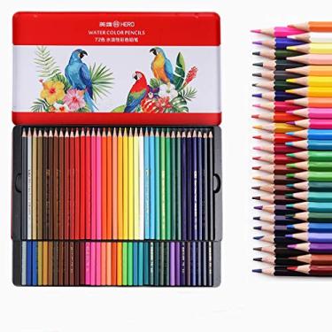 Imagem de desenho, pintura, lápis de cor solúvel em água, 72 cores, pincel profissional pintado à mão