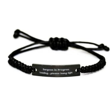 Imagem de Bracelete exclusivo de corda preta cirurgião, cirurgião em andamento Carregando. Pendure com firmeza, presente para homens e mulheres, presentes chiques de colegas