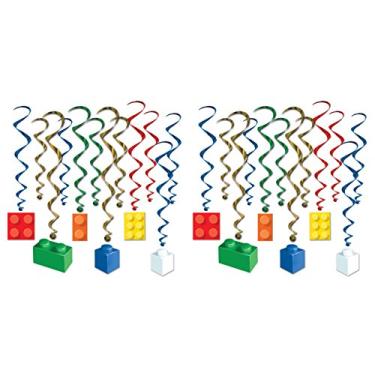 Imagem de Beistle Redemoinhos de bloco de construção, 43,16 cm a 81,22 cm, multicolorido