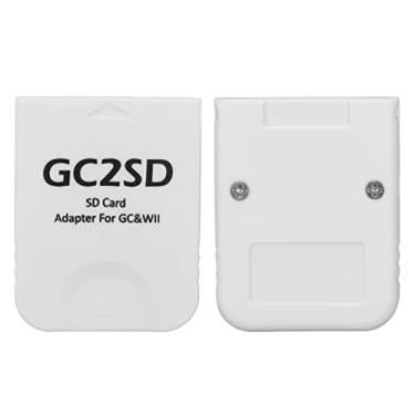 Imagem de Para Wii Micro Storage Card Adapter, GC2SD Card Adapter Card Reader para Gamecube Wii Consoles, Plug and Play.(Branco)