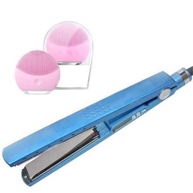 Imagem de Kit 1 Prancha Nanotitanium + 1 Esponja Facial Rosa Bebê Nº18