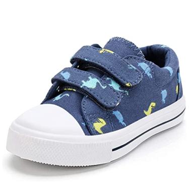 Imagem de KomForme Tênis Infantil Infantil Menino Menino Infantil Desenho Anzol Duplo e Tênis para Bebês, Blue Dinosaur, 9 Toddler