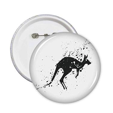 Imagem de Canguru mexicano simples preto e branco alfinetes emblema botão decoração acessório 5 peças