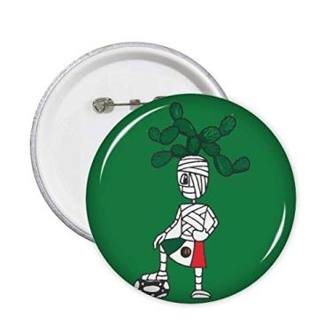 Imagem de Broche mexicano de cabelo de cacto múmia futebol esportivo broche de crachá botão decoração acessório 5 peças