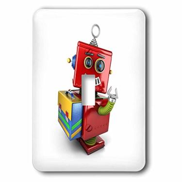 Imagem de 3dRose lsp_165724_1 Robô de brinquedo vintage fofo com interruptor de satchel escolar