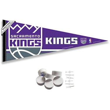 Imagem de Sacramento Kings Pennant Flag and Wall Tack Pads Mounts