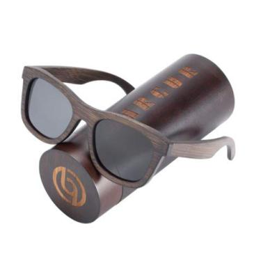 Imagem de Óculos de Sol Barcur Madeira Natural Polarizados Artesanal BC8200 (CINZA)