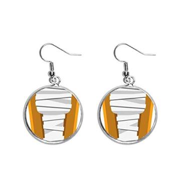 Imagem de Brinco de prata com estampa de ilustração do caixão do Egito Mamãe Joia feminina