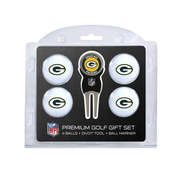 Imagem de Team Golf Conjunto de ferramentas NFL Green Bay Packers 4 bolas de golfe e divot, tamanho regulamentar, bolas de golfe (4 unidades) e ferramenta Divot com marcador magnético removível de dupla face