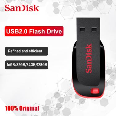 Imagem de SanDisk-Original Cruzer Blade CZ50 USB Flash Drive  Pen Drive  USB 2.0  original  128GB  64GB  32GB