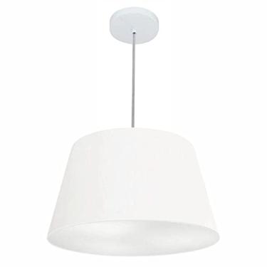 Imagem de Lustre Pendente Cone Cúpula Tecido 21/40x30 cm, Vivare Iluminação, Pendente4021 BR, Branco, Médio