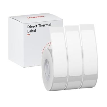 Imagem de Papel de etiqueta branca compatível com NIIMBOT D11 D110 D101 rotulador 3 rolos branco 15 x 50 mm com fita de substituição à prova d'água, autoadesiva para escritório e casa.