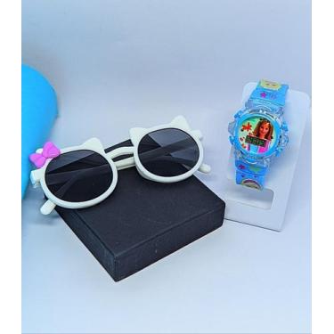 Imagem de Kit Relógio Infantil Digital Pisca Luz Led Toca Musica Peppa Frozen + 